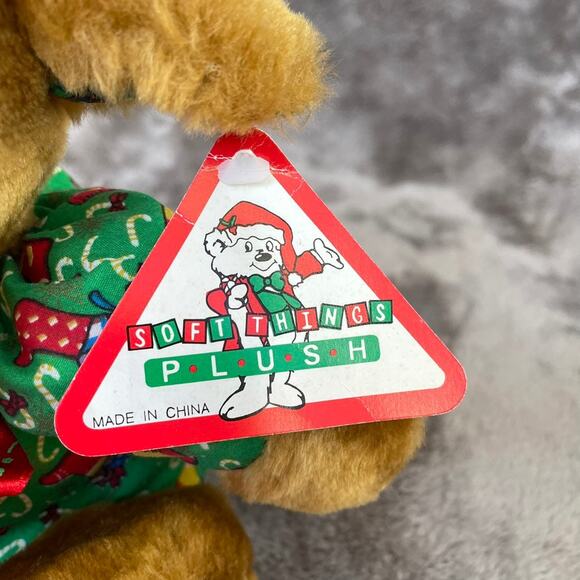 Vintage Christmas Moose Plush Pajamas & Tam Hat Irish Toy 9" Stuffed TAGS - Picture 9 of 16